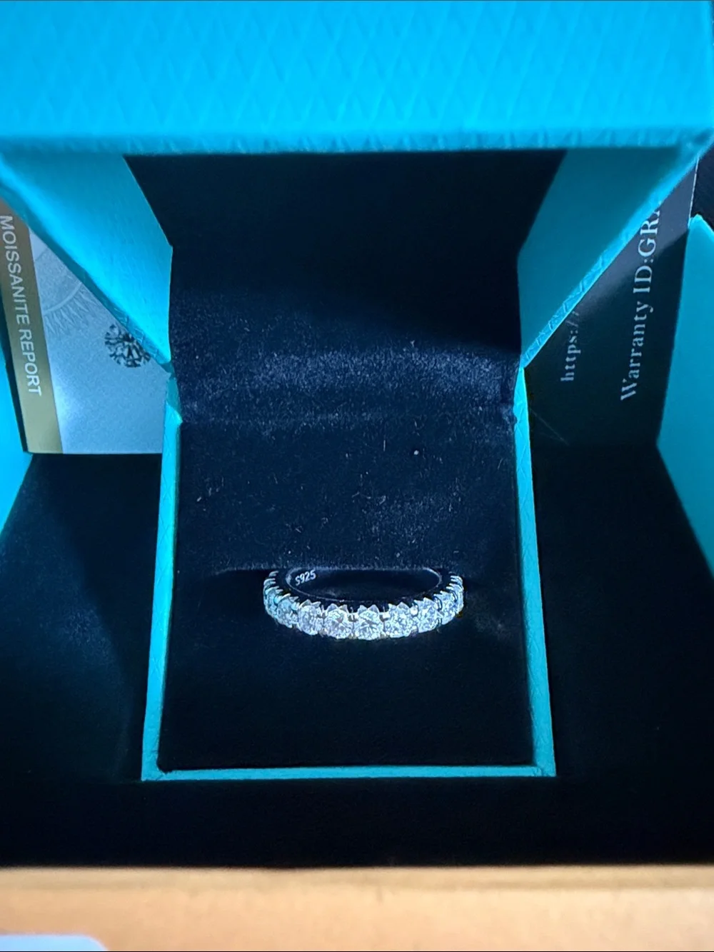 Anu Club Moissanite Eternity Ring (Sterling Silver Band)